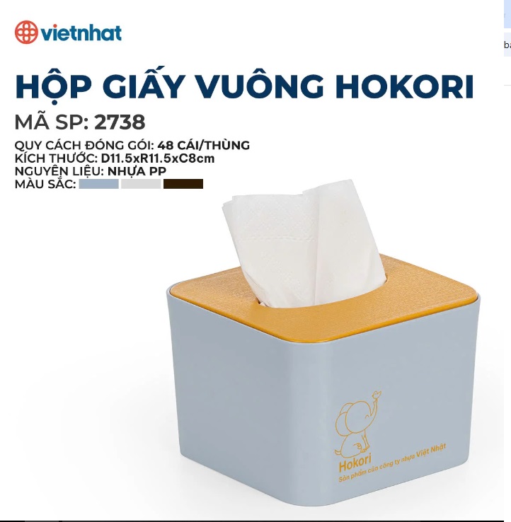 Hộp đựng giấy vuông Hokori