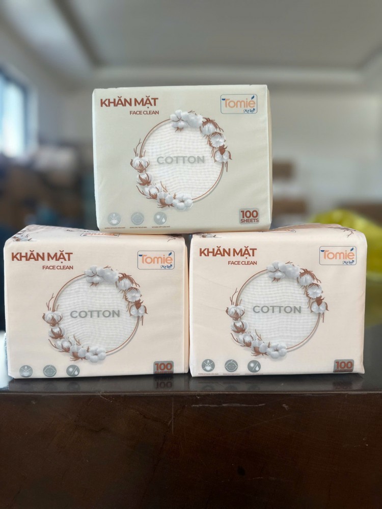 Gói giấy rút khăn mặt cotton 100 tờ