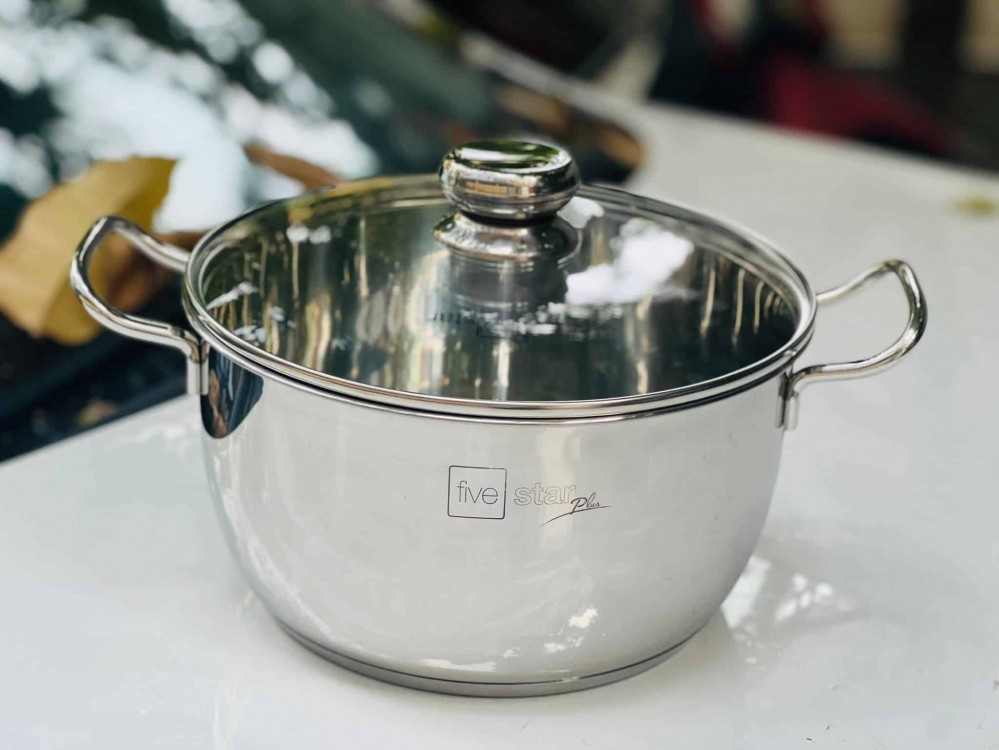 Nồi Fivestar 3 đáy 24cm, nắp kính