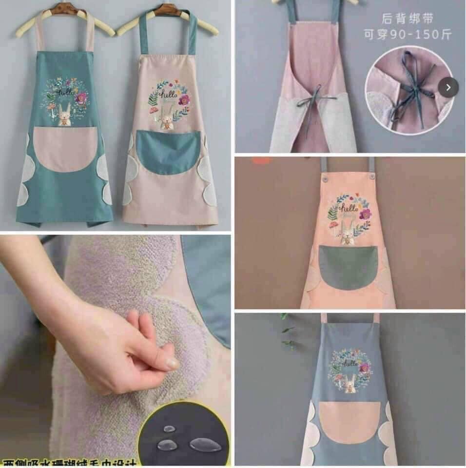Tạp dề chống thấm, có chỗ lau tay