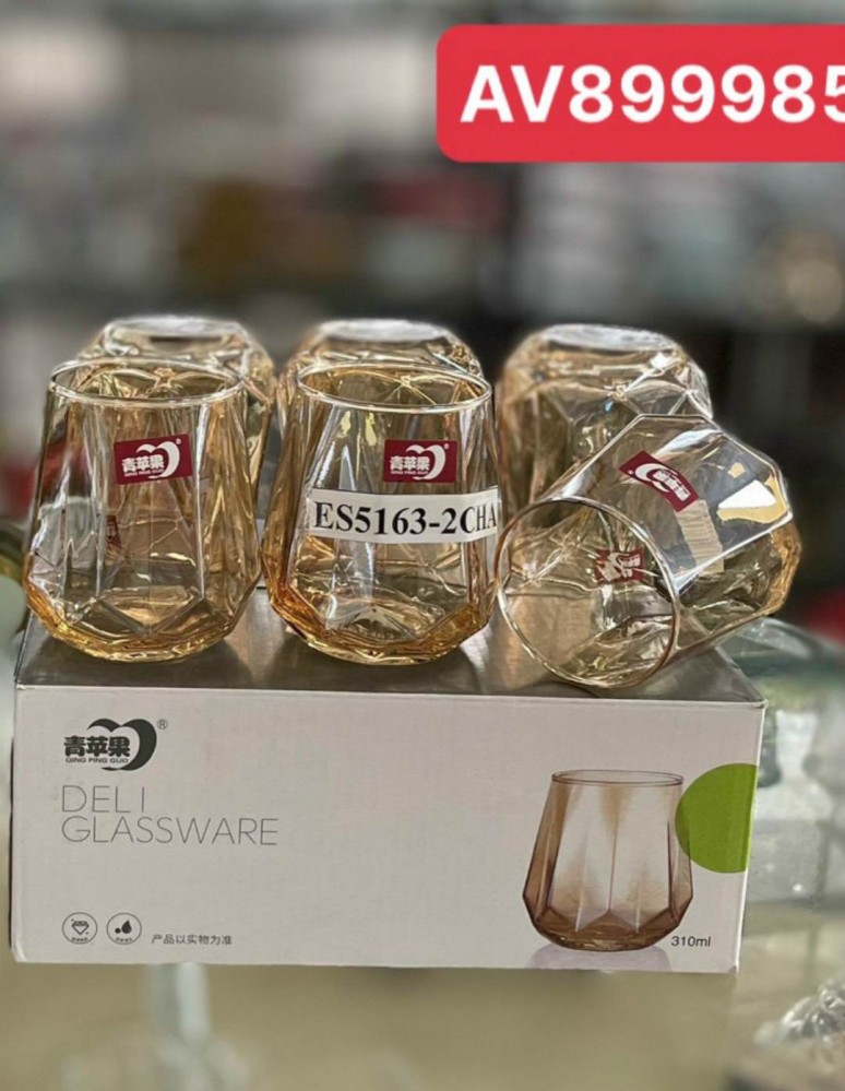 Bộ 6 cốc vàng cạnh Deli