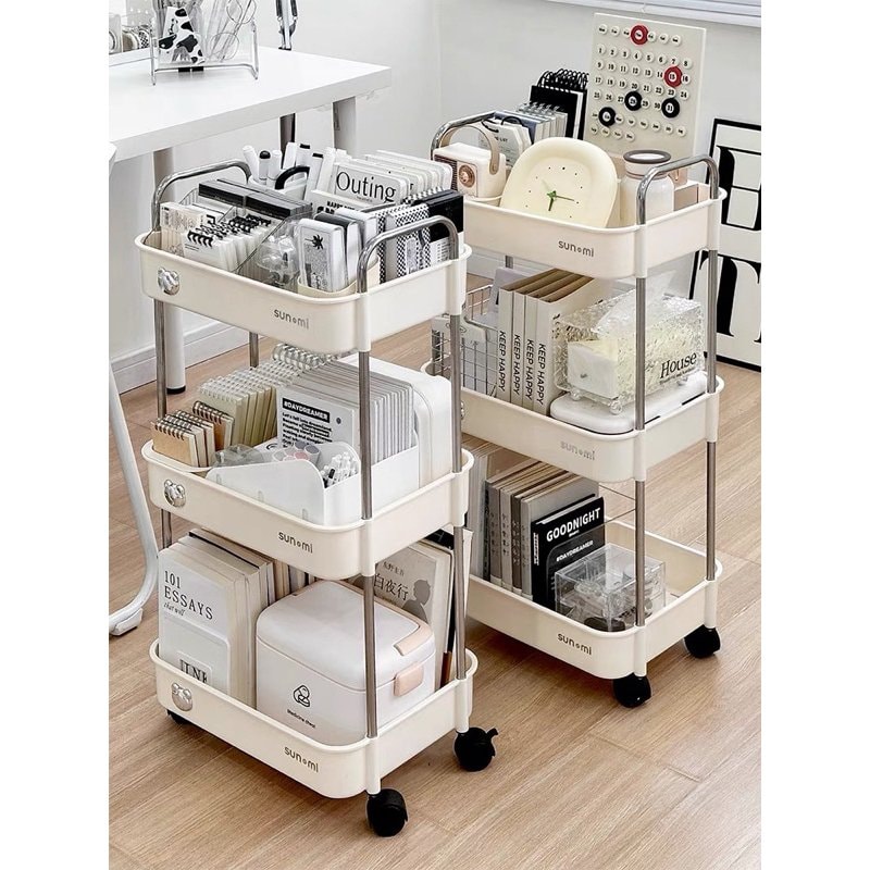 Kệ gấu 3 tầng bánh xe (38x28x80cm)