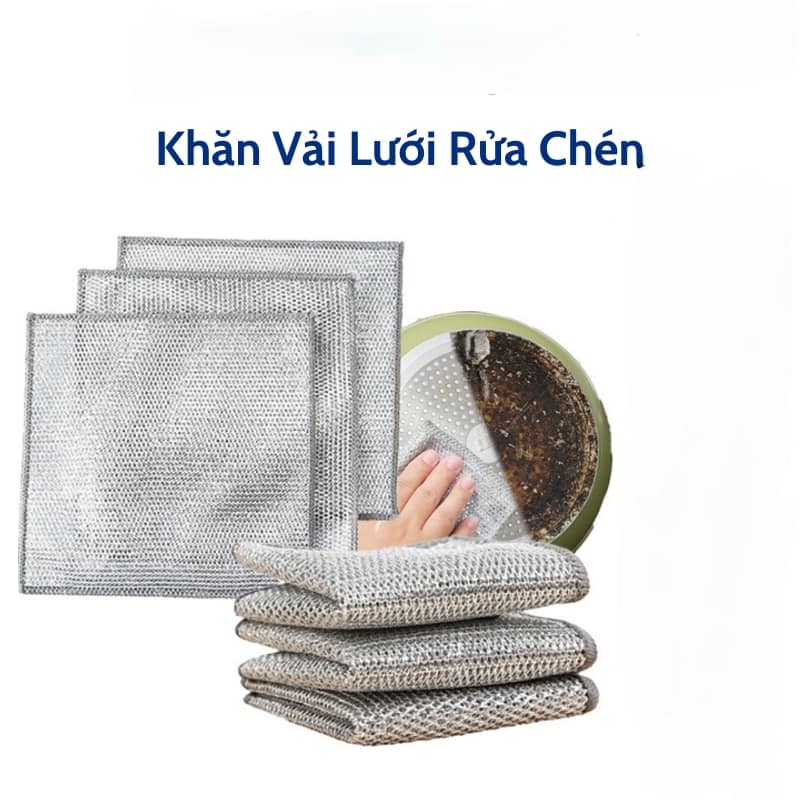 Lưới rửa bát sợi thép 20x20cm