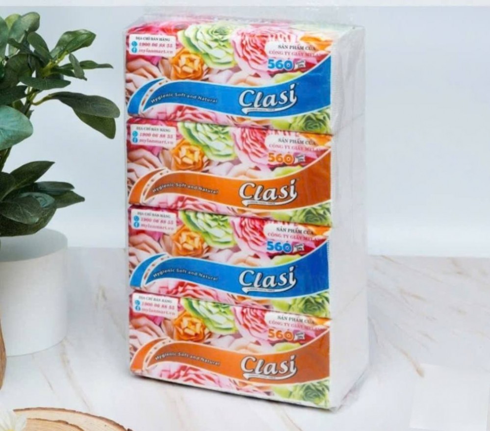 Set 4 gói giấy Clasi 3 lớp, 560 tờ