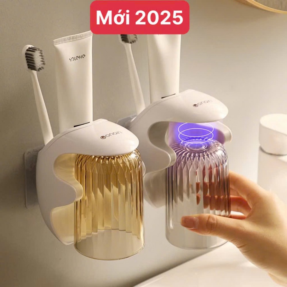 Bộ cắm bàn chải 1 cốc mẫu mới (dán siêu chắc)