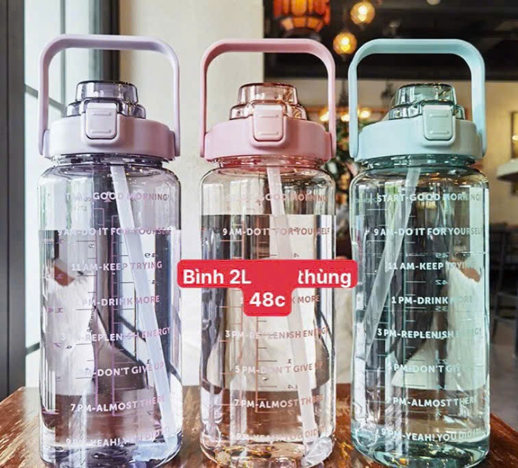 Bình nước nhắc uống nước 2L