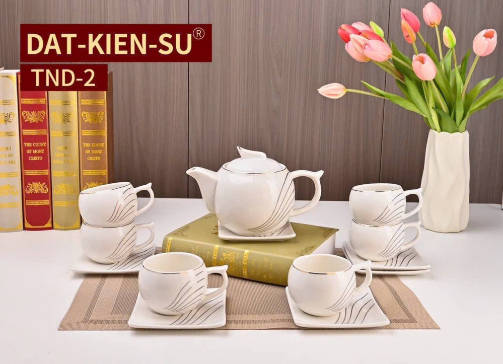Bộ ấm chén đĩa vuông TND-2