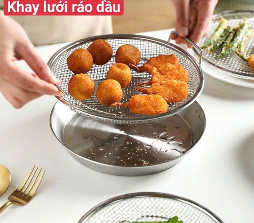 Khay lưới ráo dầu 20cm