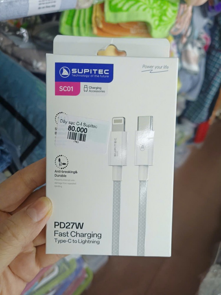 Dây sạc nhanh C-Iphone Supitec