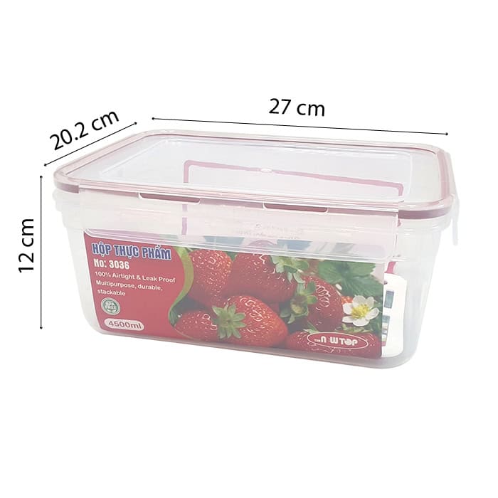 Hộp đựng thực phẩm 2 lớp 4500ml (27 x 20.2 x 12cm)