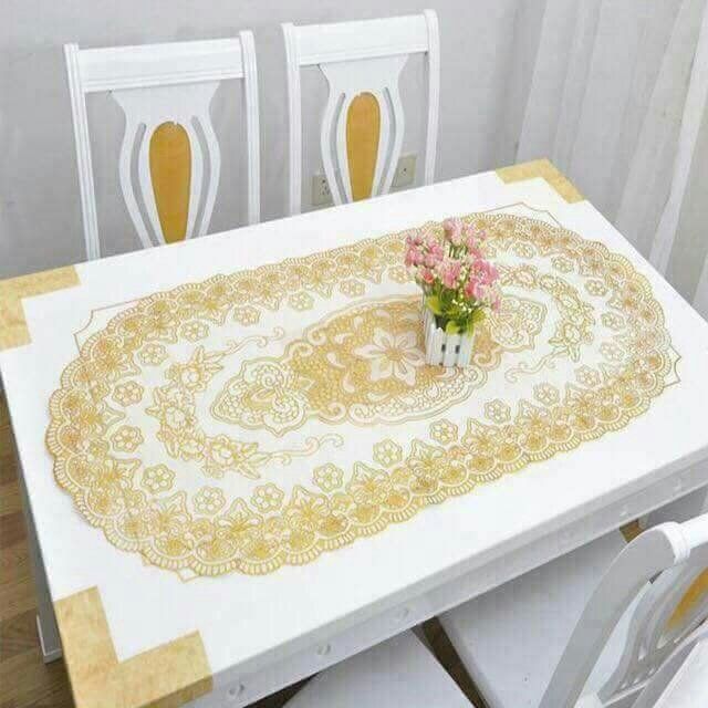 Khăn trải bàn hoa văn nổi 50x110cm (​ovan/chữ nhật)