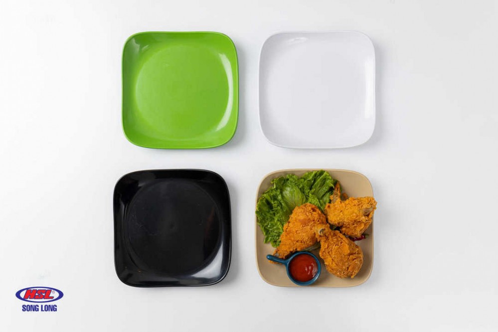 Đĩa nhựa vuông bầu 4018 (19.5 x 19.5 x 2.6cm)