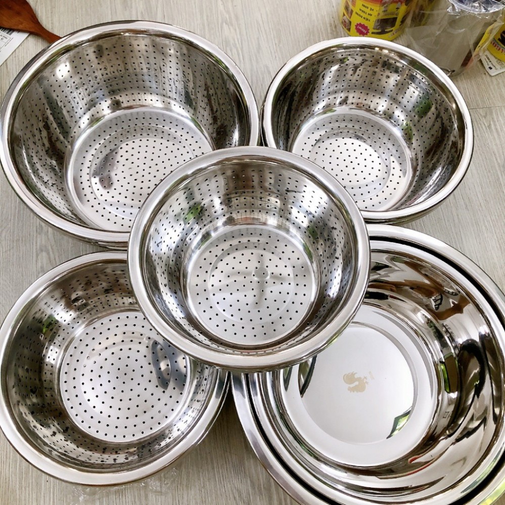Chậu inox lỗ 24-26-28-30-32-34cm