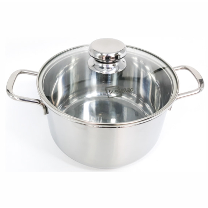 Nồi Fivestar 3 đáy 18cm, nắp kính