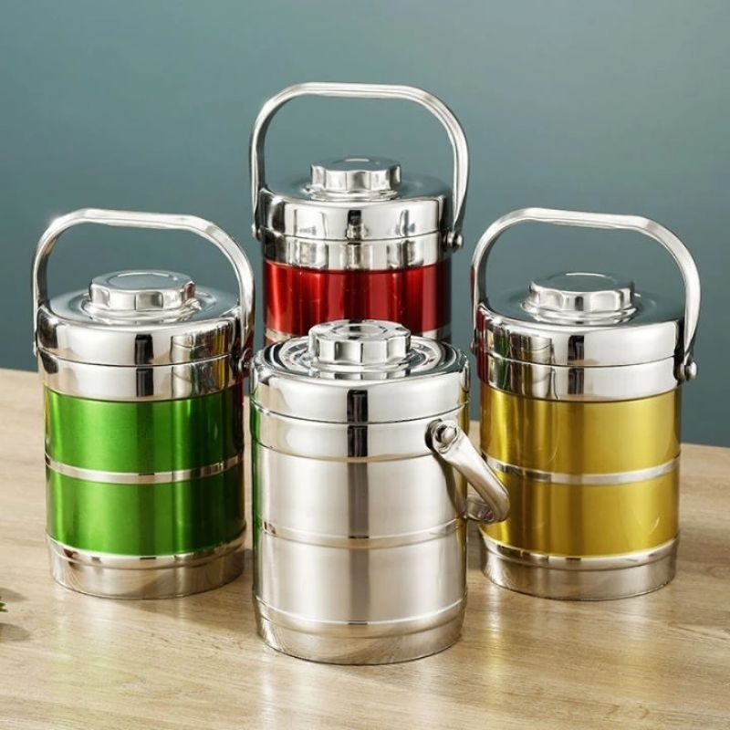 Cặp lồng inox màu 3 ngăn nhỏ (1,2L)
