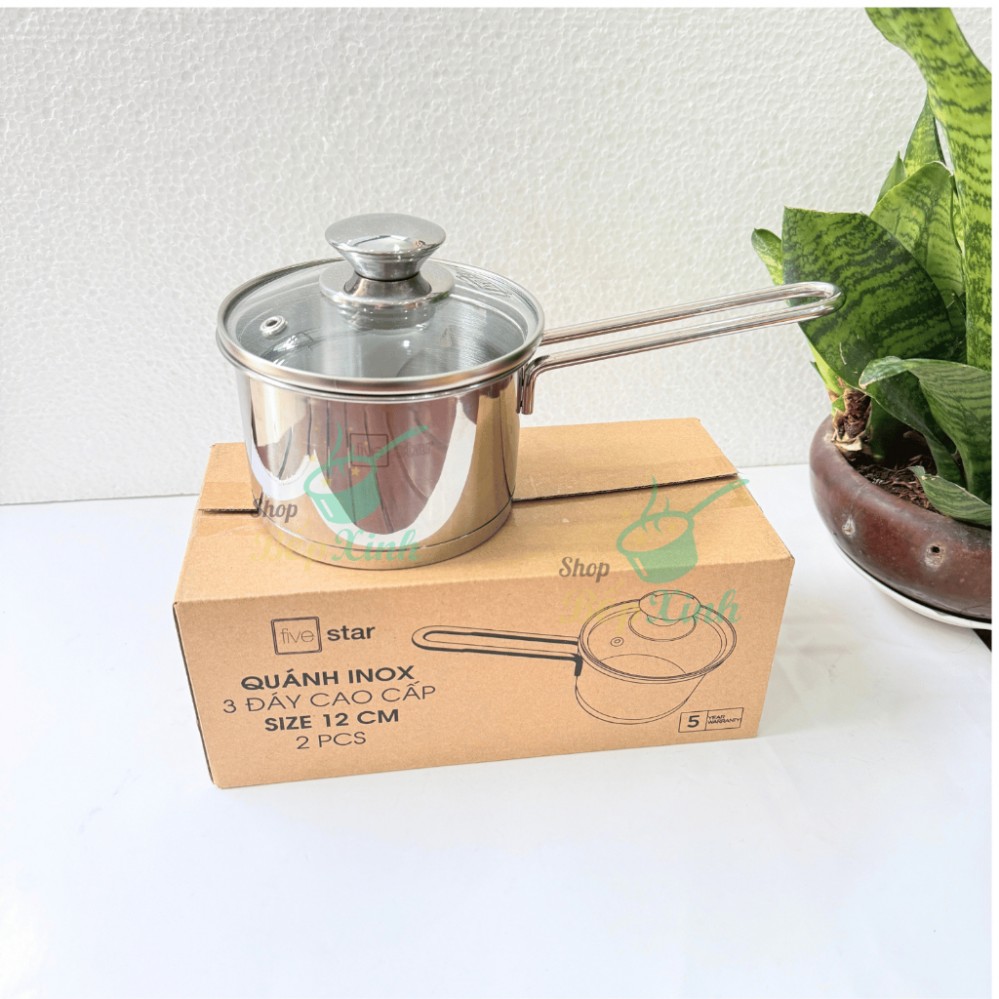 Xoong bột không chống dính 12cm Fivestar 3 đáy