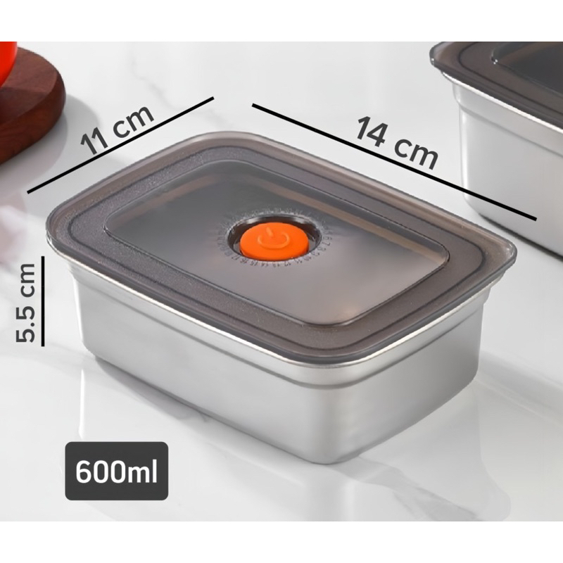 Hộp đựng thực phẩm inox 304 (14x11x5,5cm)