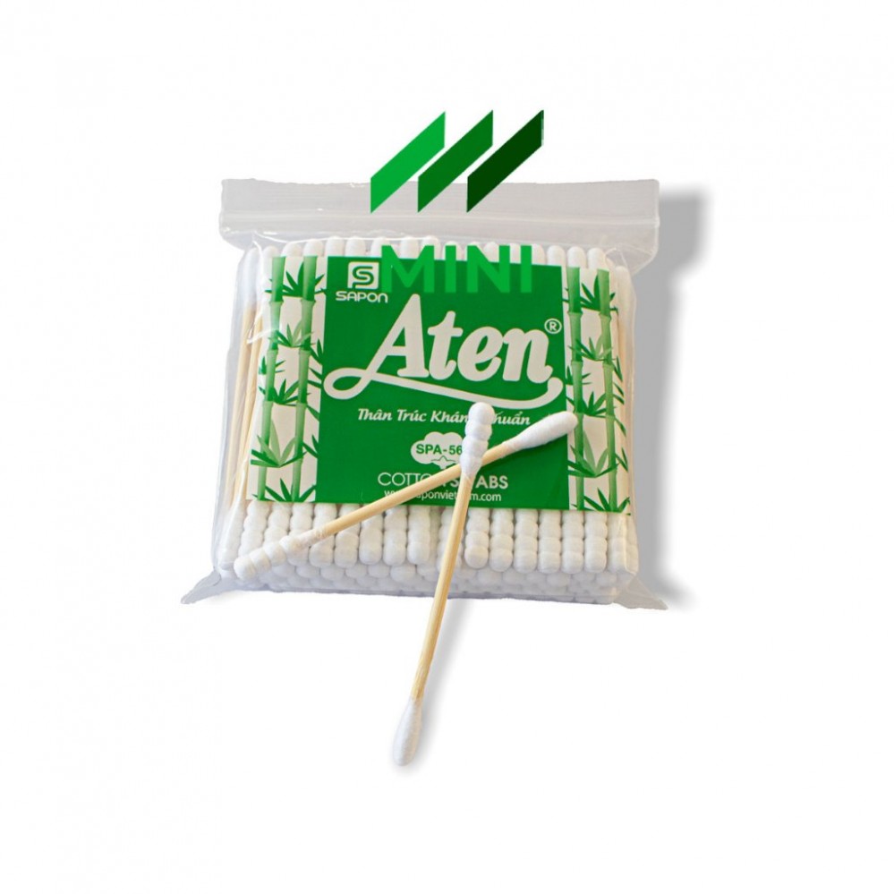 Túi bông ngoáy tai Aten thân trúc 90c