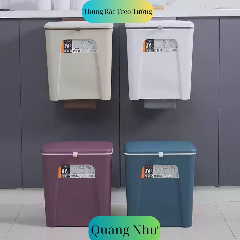 Thùng rác cài tủ kèm miếng dán tường