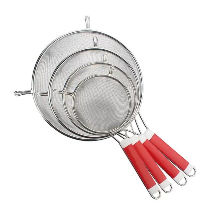 Lọc cua tay cầm đỏ ĐK 14-16-18cm