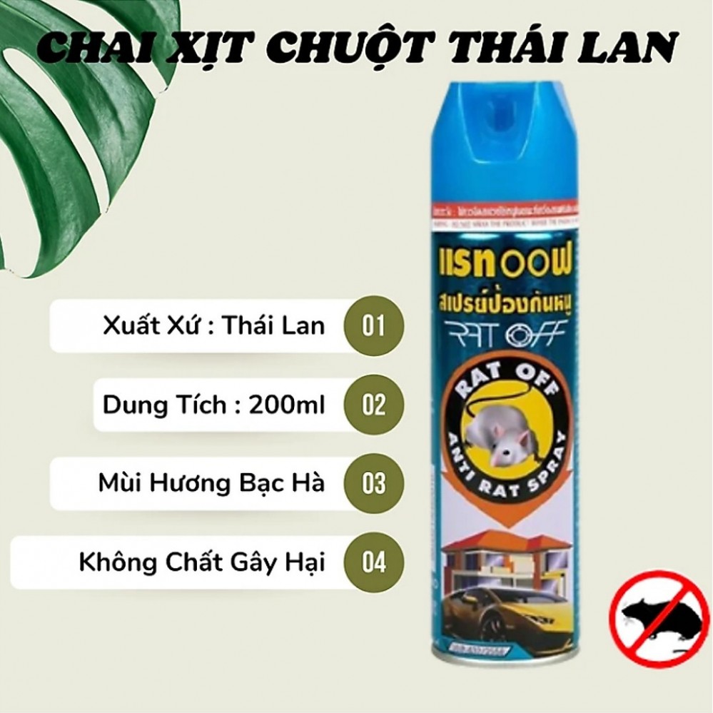 Chai xịt đuổi chuột Thái Lan 200ml