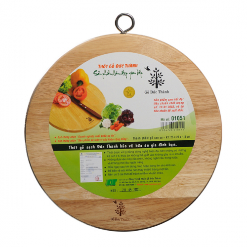 Thớt gỗ tròn Đức Thành (02051) (24x1,5cm)