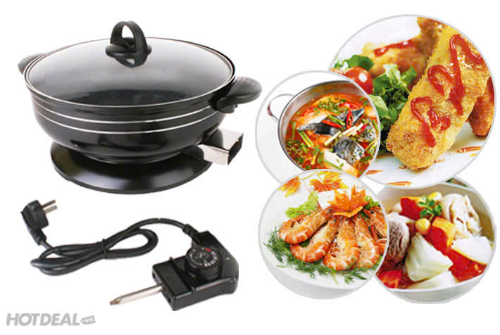 Nồi lẩu điện 28cm đế liền