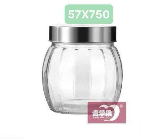 Lọ thủy tinh nắp inox khum 700ml