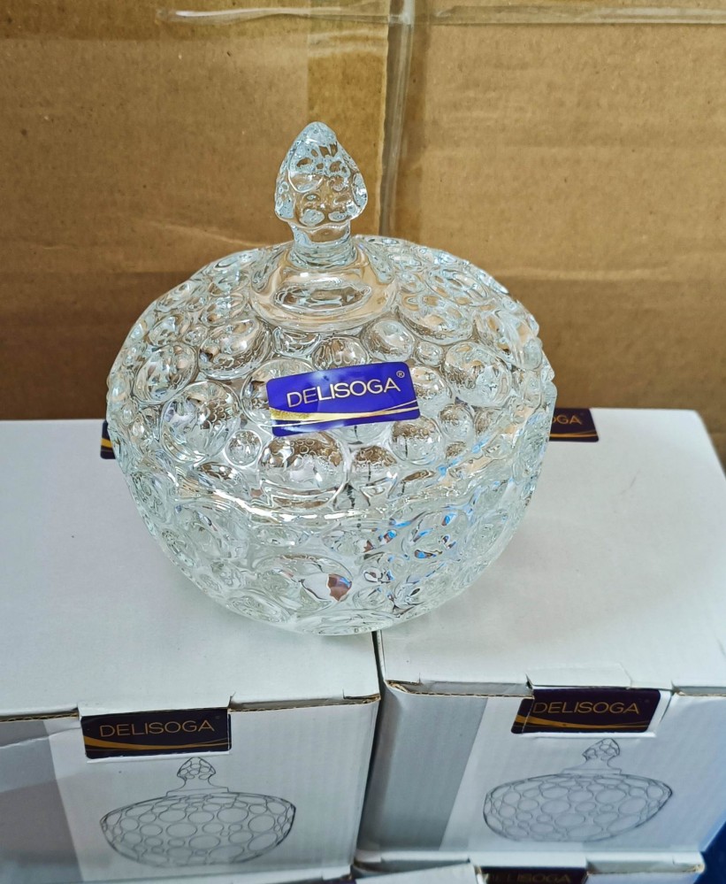 Hũ thủy tinh đựng mứt bi trắng
