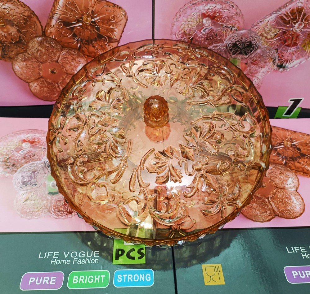 Âu mứt mica vàng - tròn