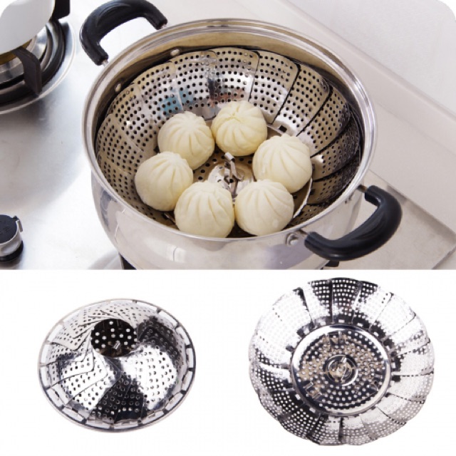 Vỉ hấp inox gập gọn ĐK đáy 19cm (loại dầy, có hộp)