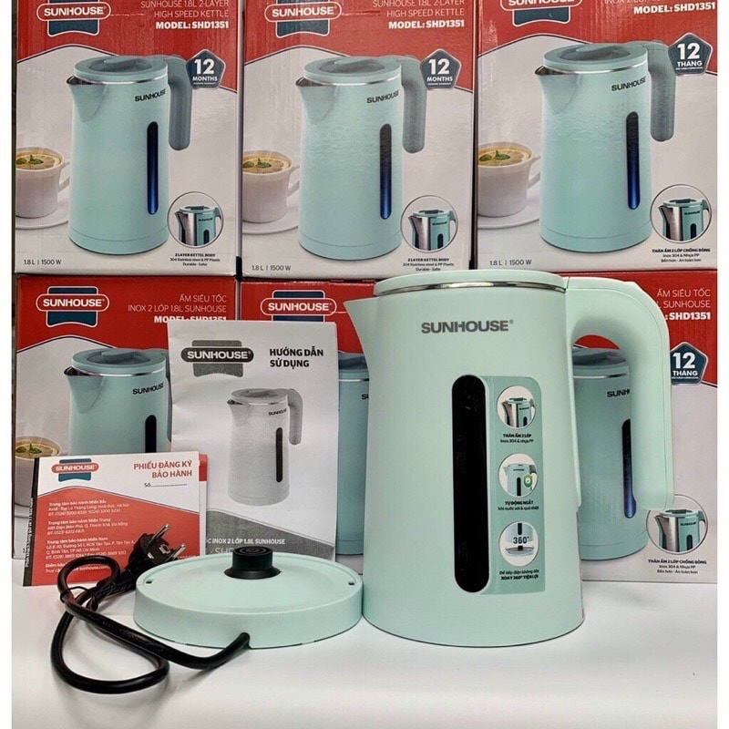 Ấm siêu tốc Sunhouse SHD1351 1,8L