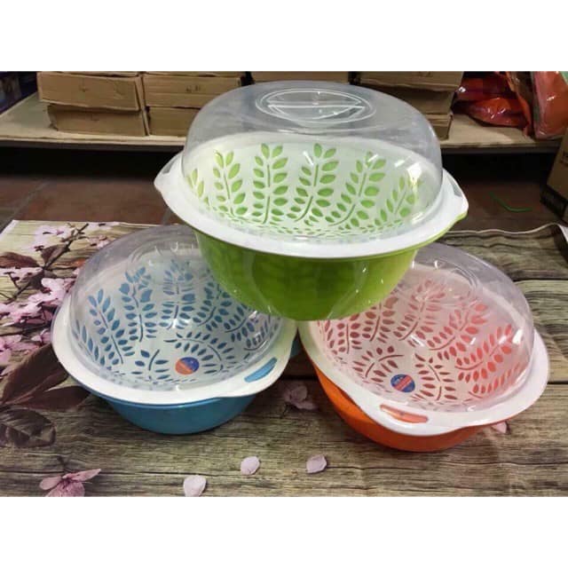 Rổ 2 lớp nắp đậy Việt Nhật bé (ĐK 25cm)