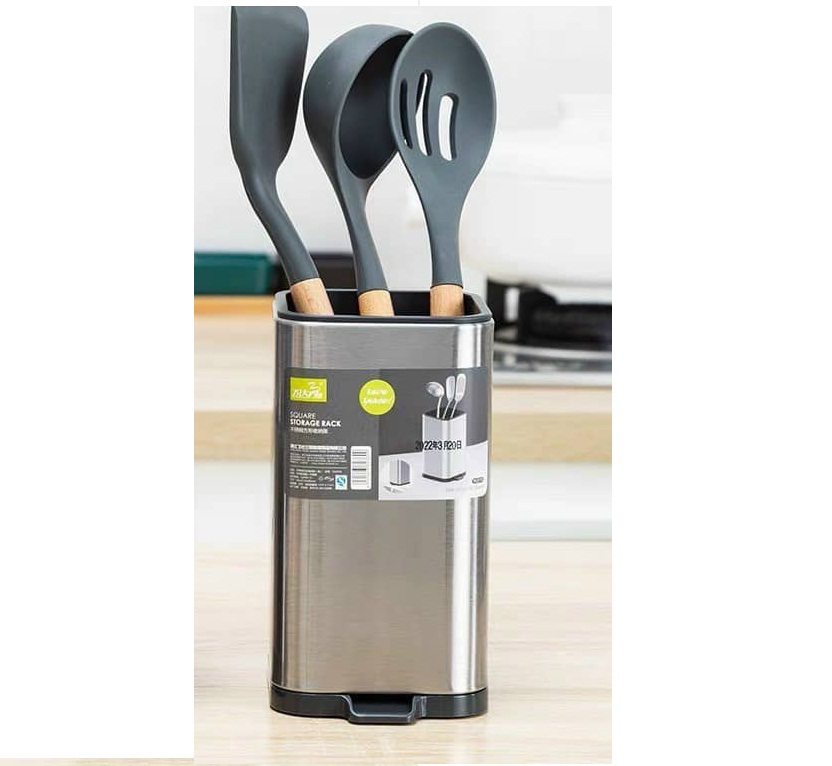 Hộp cắm thìa đũa inox 304 - vuông cao