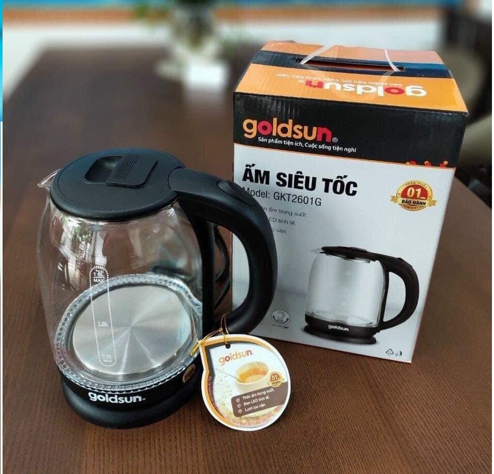 Ấm siêu tốc thủy tinh Goldsun GKT2601G