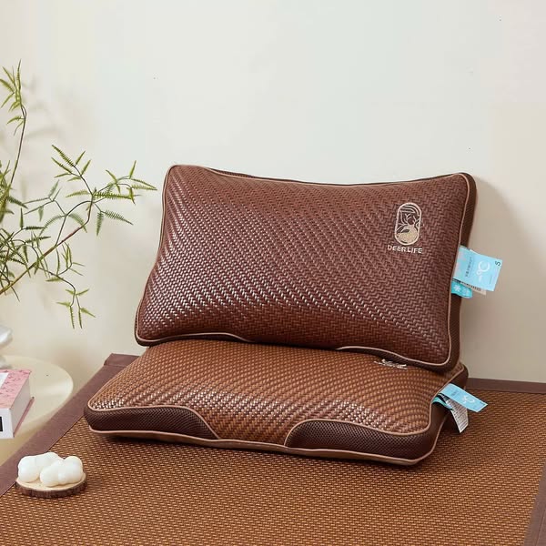 Gối cao su non vỏ mây