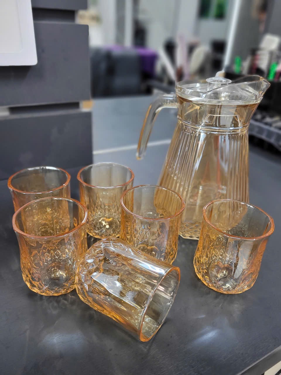 Bộ 6 cốc + bình vàng