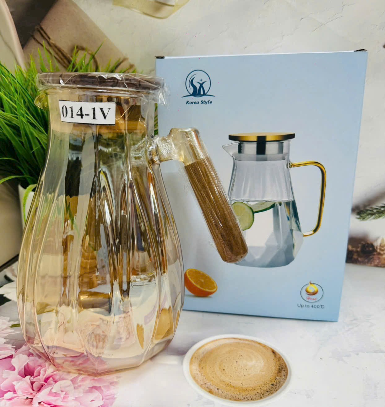 Bình nước chịu nhiệt 400o tay gỗ - 2