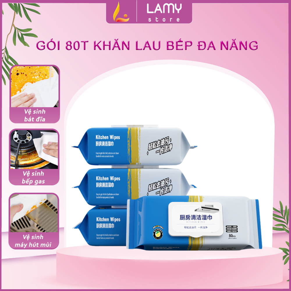 Giấy ướt lau bếp đa năng 80 tờ