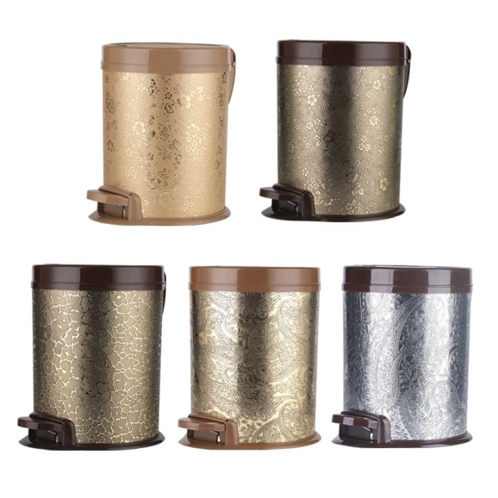 Thùng rác hoa nâu 8L