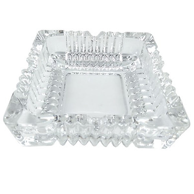 Gạt tàn thủy tinh vuông 12x12cm