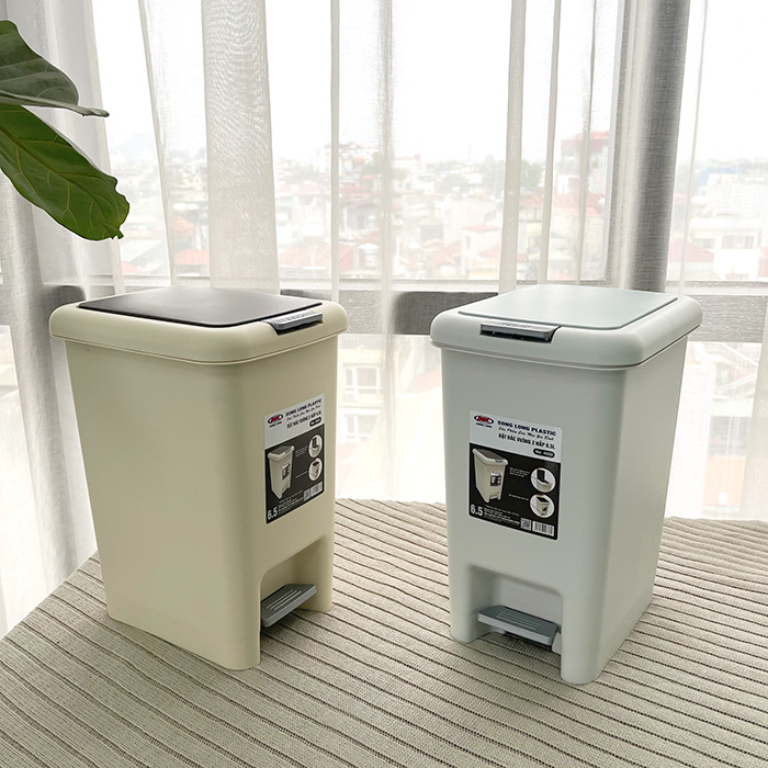 Thùng rác vuông 2 nắp 6,5L Song Long