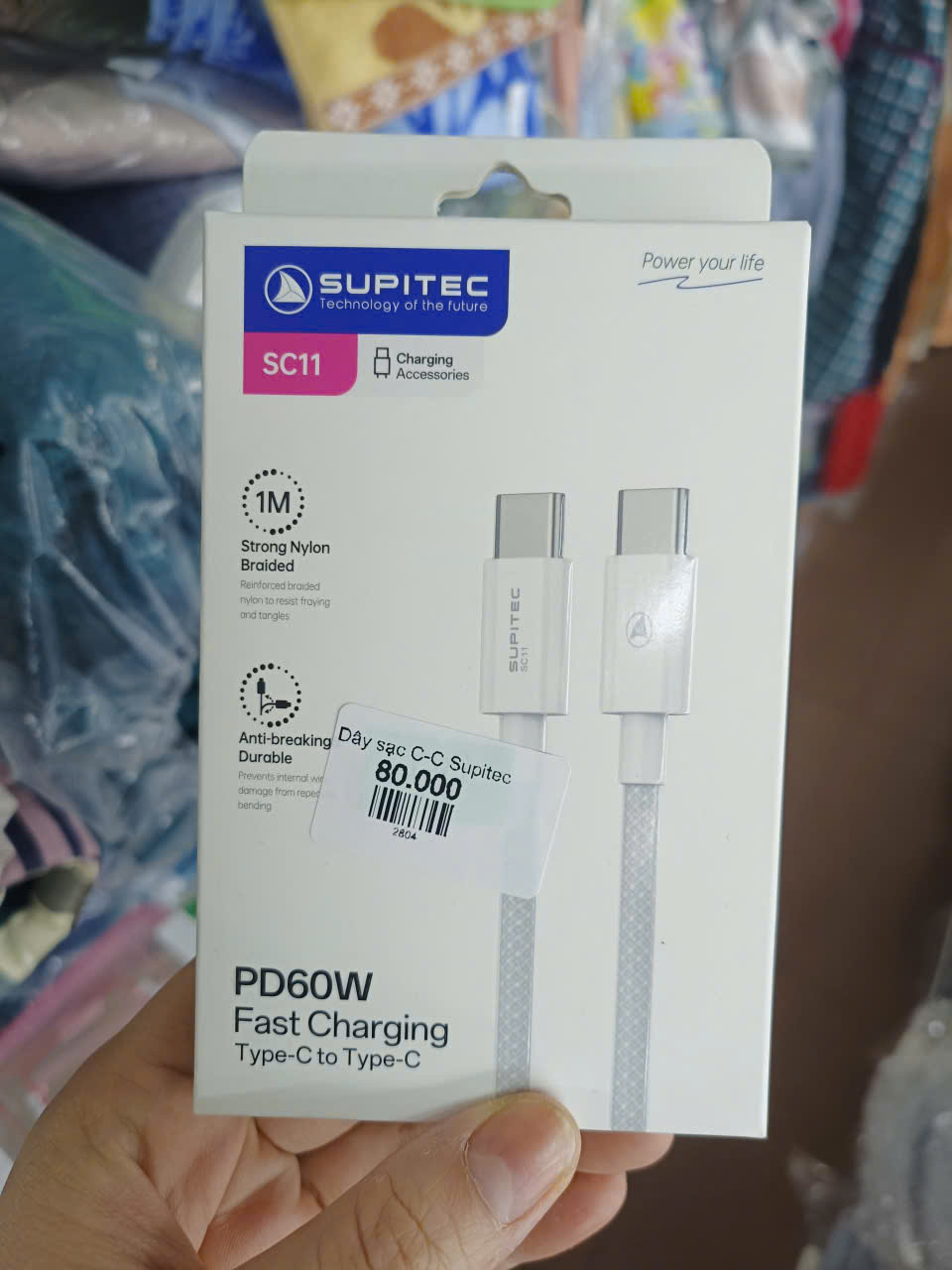 Dây sạc nhanh C-C Supitec