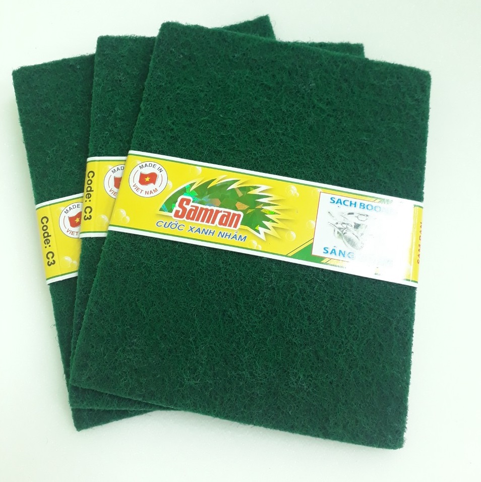 Miếng cọ xoong nồi xanh samran 13x16cm