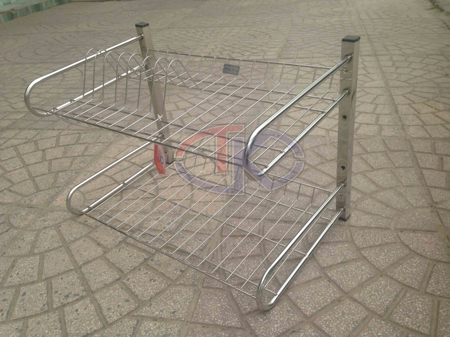 Giá úp bát inox treo tường 2 tầng 60cm