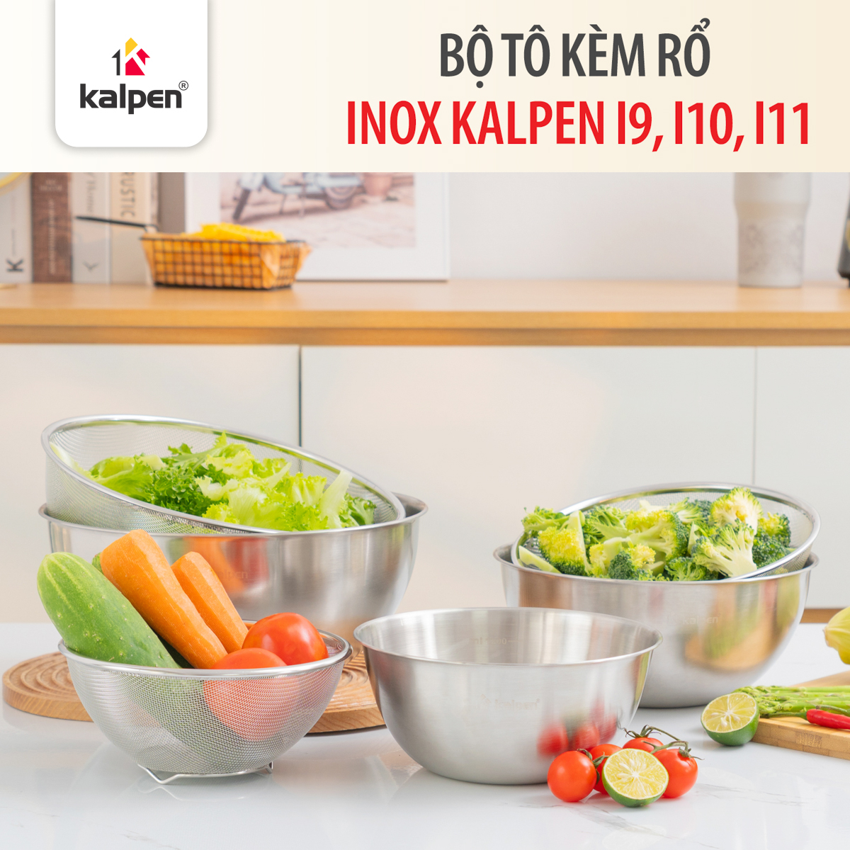 Bộ rổ inox Kafpen 30cm