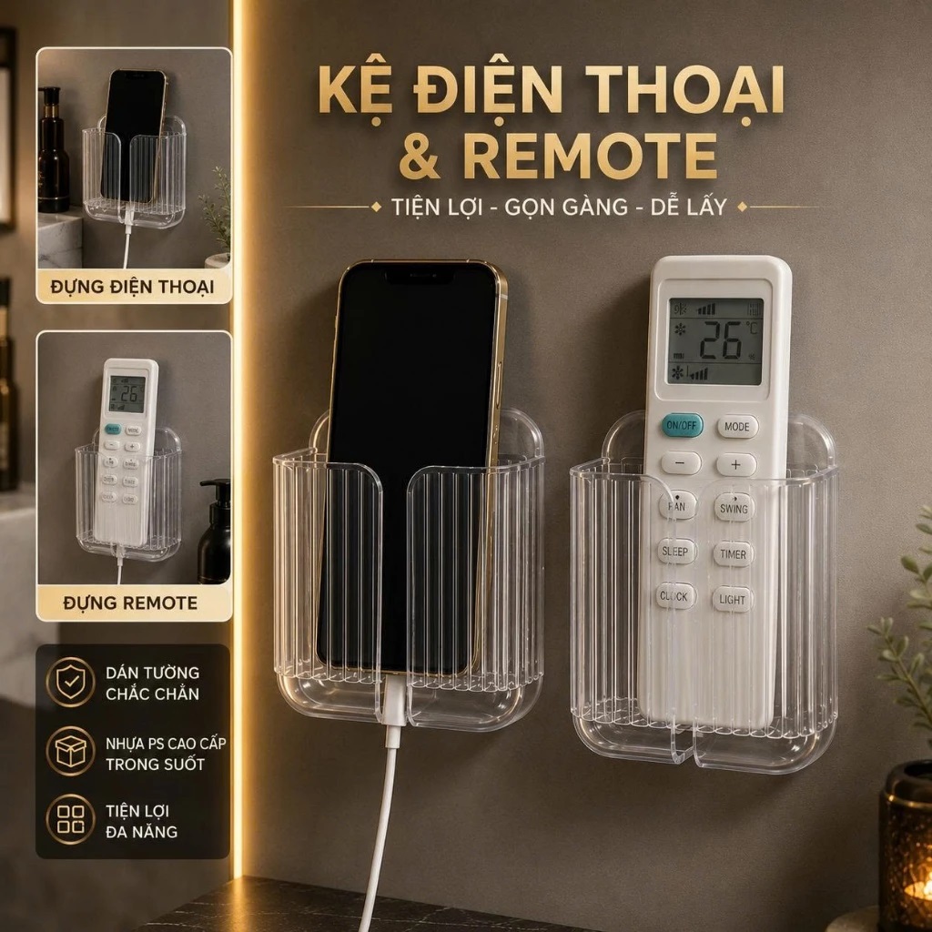 Ống cắm điều khiển/điện thoại dán tường trong suốt