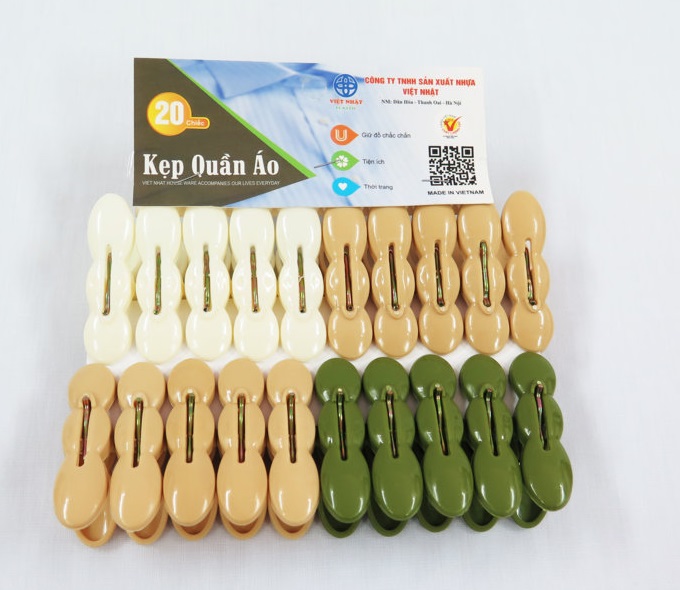 Vỉ 20 kẹp quần áo Việt Nhật