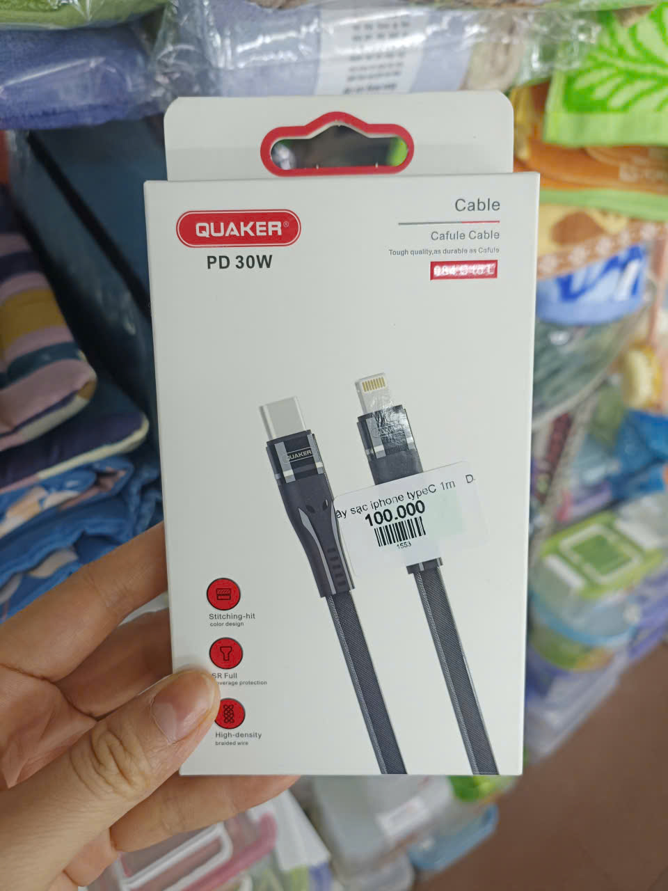 Dây sạc nhanh C-Iphone Quaker