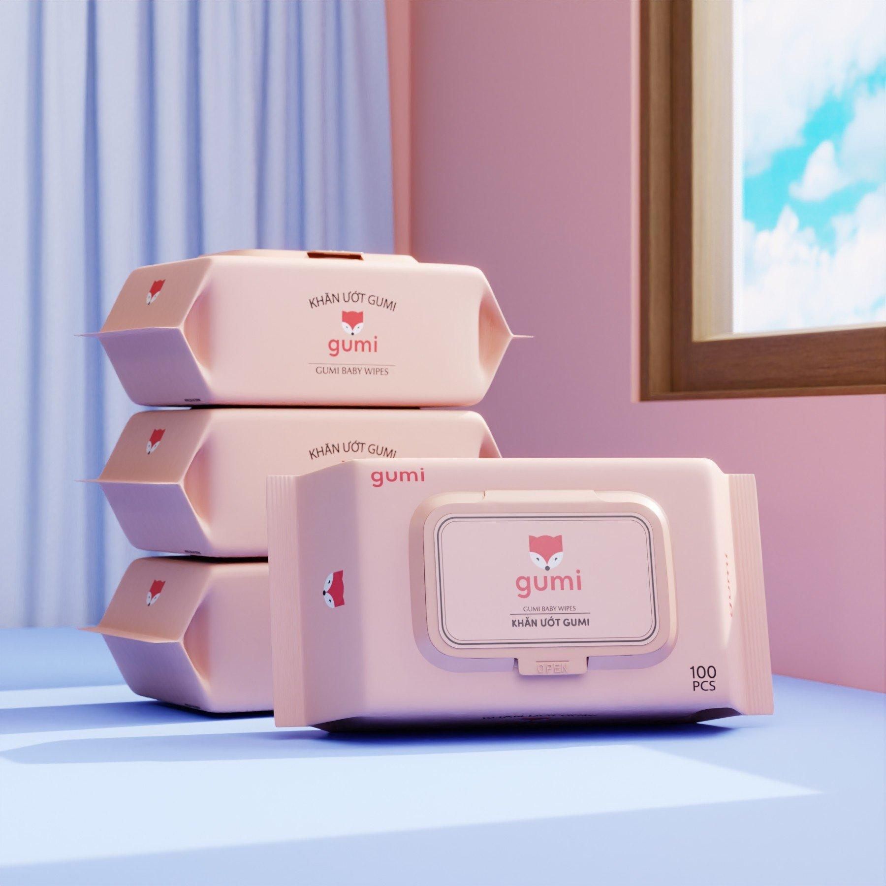 Giấy ướt gấu Gumi 100 tờ